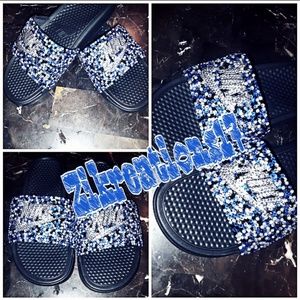 Blinging nike slides